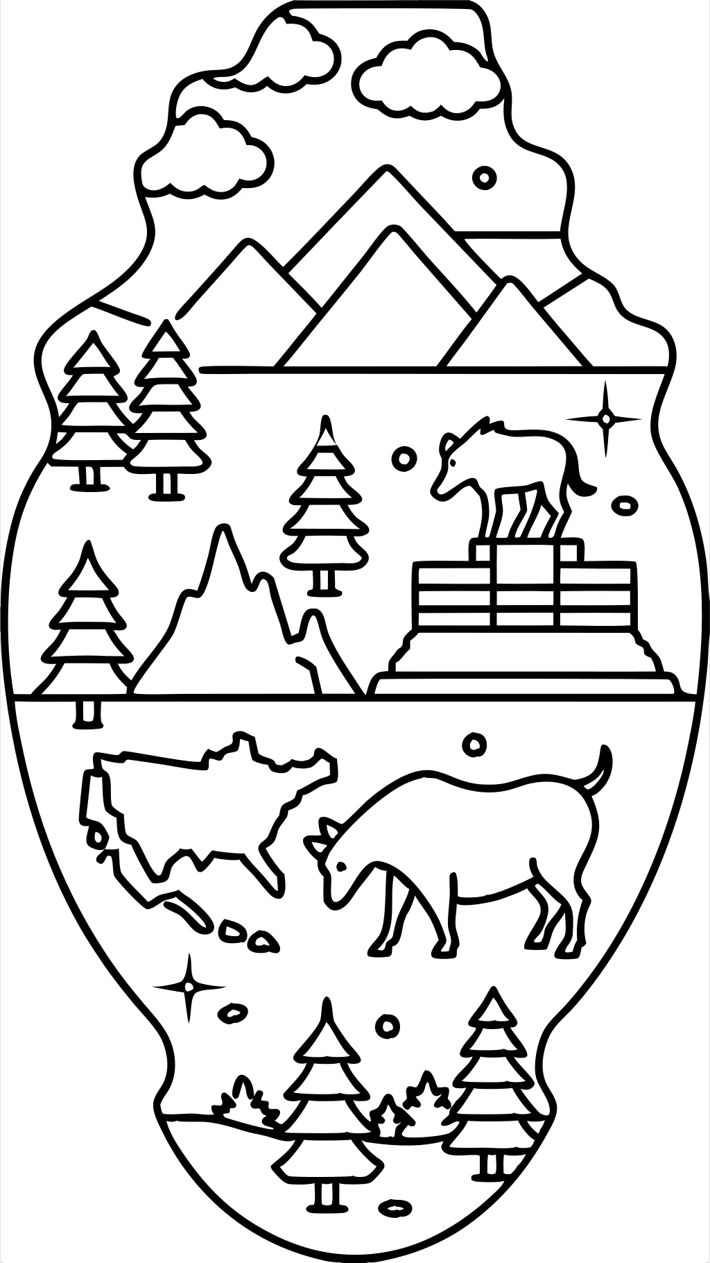 coloring page of north america